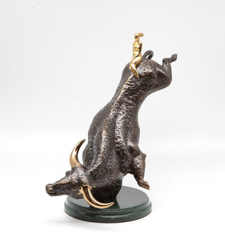 bronze mythology love limited edition art sculpture stone base set view