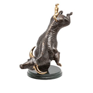 bronze mythology love limited edition art sculpture stone base front view