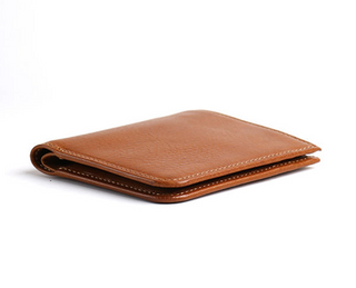 slim leather wallet haven men's bifold credit card holder rfid blocking close-up