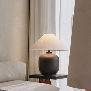 Ceramic pottery table lamp — handcrafted Japanese minimalist design