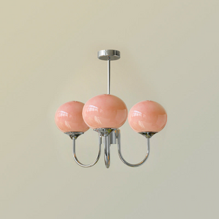 Adjustable pink bubble glass pendant chandelier hanging lamp