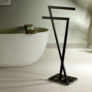 modern marble base bathroom towel rack stylish holder side view