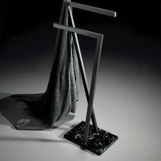modern marble base bathroom towel rack stylish holder detail
