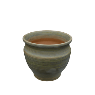 antique clay pot handmade artisan ceramic pot smoke firing finish front view