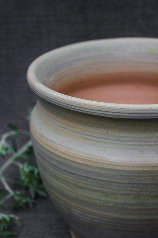 antique clay pot handmade artisan ceramic pot smoke firing finish detail