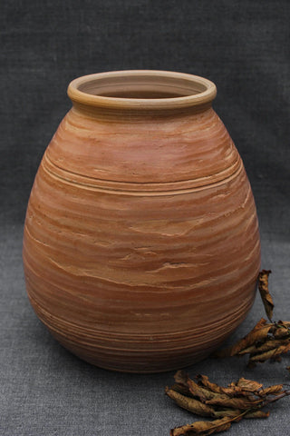 antique stoneware pitcher handmade rustic pottery unique smoke-fired design close-up