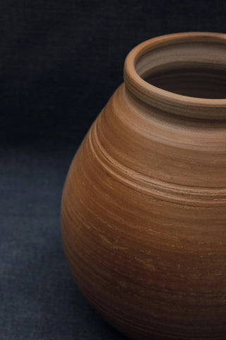 antique stoneware pitcher handmade rustic pottery unique smoke-fired design set view