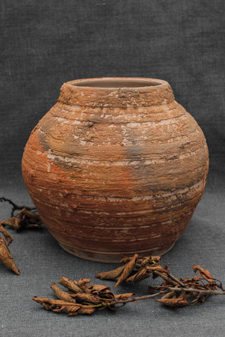 handmade clay pitcher unique antique stoneware vessel rustic ceramic pottery close-up