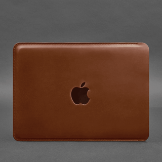 leather macbook pro sleeve handmade 14 inch laptop cover apple logo top view