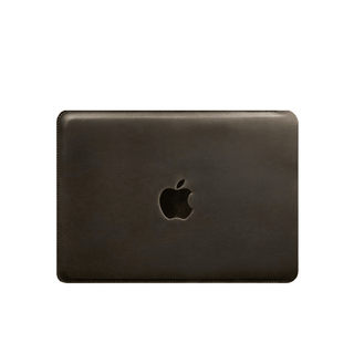 apple leather sleeve handmade 13 inch macbook pro case vintage style front view