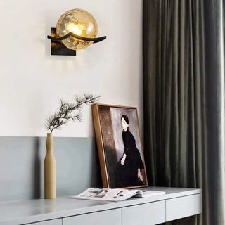 VER glass ball wall sconce installed hallway