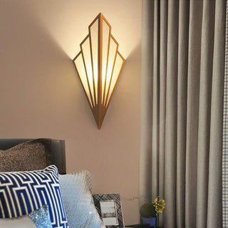 Gold fan wall lamp E27 – corridor staircase modern fixture