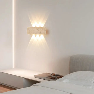PUMY Modern Outdoor Exterior Sconce – Natural Stone Contemporary Wall Light