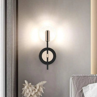 Circle rod wall sconce G4 10W black small 12x32cm