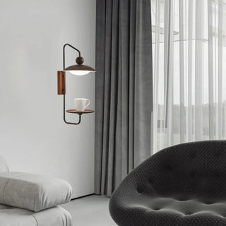 industrial wood metal wall sconce black – 9W LED