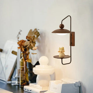 black wood metal wall sconce 9W LED – industrial 60×25cm