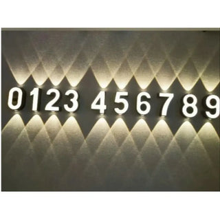 Number LED wall light detail – digit art sconce close-up