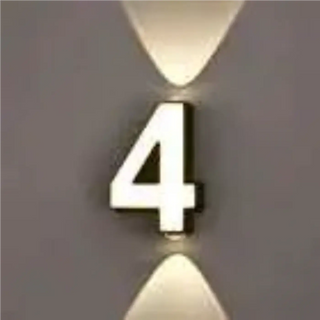 LED illuminated number wall sconce black – additional angle view