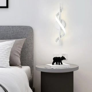 Modern LED wall sconce E27 12W black tube 40cm front