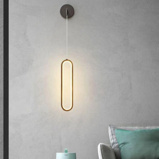 Gold oval wall sconce G4 LED 10W modern 40cm profile