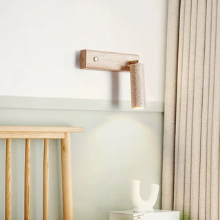 SYGERE Scandinavian wall sconce natural wood finish
