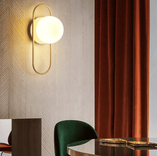 Black adjustable arm glass ball wall sconce E27 LED IP20