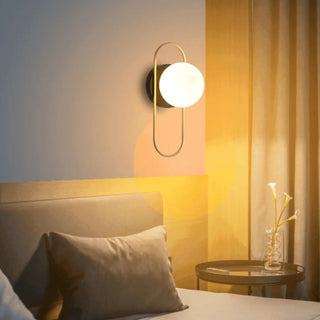 Glass globe wall sconce E27 5W LED adjustable arm gold 58cm