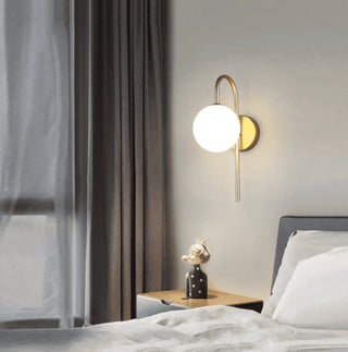 Industrial glass wall sconce E27 – adjustable arm black gold