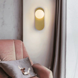 Glass globe adjustable wall light E27 – industrial black gold finish