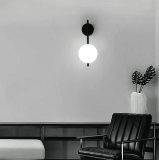 Industrial glass ball wall sconce E27 LED adjustable black arm