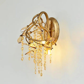 Vintage bronze crystal wall light G9 LED 19x36cm warm 3000K