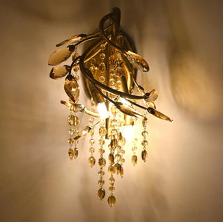 Crystal glass vintage wall sconce G9 15W LED bronze silver