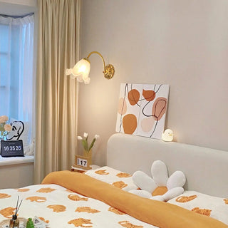 Vintage white flower wall sconce E27 dimmable 15W