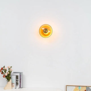 Gold circular glass wall lamp G9 – vintage 30cm LED