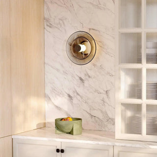 Gold circular wall light – glass vintage M 30cm