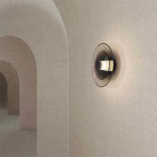 Vintage black circle sconce – glass aluminium S size