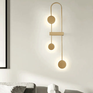 Triple light wall sconce black gold close-up detail
