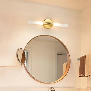 Black gold IP44 bathroom wall light round mirror G4 LED
