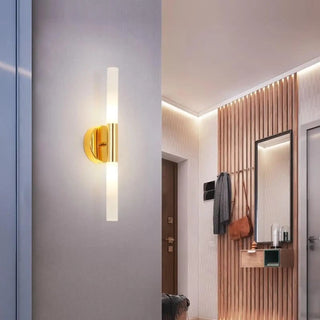 Gold black bathroom vanity sconce G4 LED glass diffuser IP44