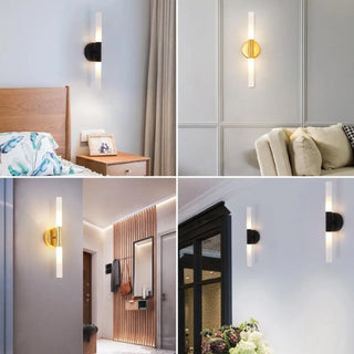 Black gold bathroom wall lamp G4 LED IP44 minimalist tube