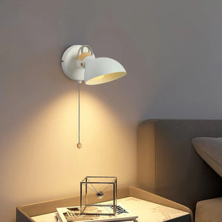 Industrial wood metal wall light Scandinavian – side angle