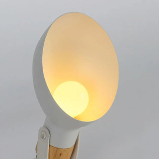 Wood metal Scandinavian wall sconce – installed living room view