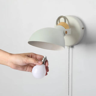 Industrial Scandinavian wood wall lamp – warm LED ambient glow