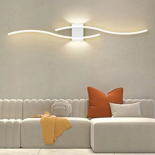 Minimalist wave wall sconce black gold G9 – close-up