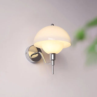 White vintage wall sconce G9 LED dome glass shade hallway