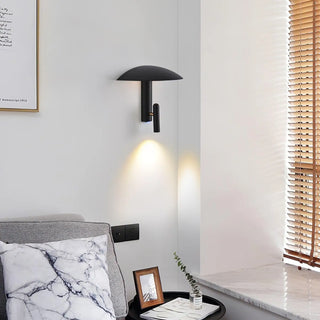 Black shade Scandinavian wall sconce G9 – modern close-up detail