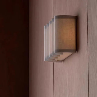 white fabric accordion wall light LED – Scandinavian sconce