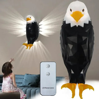 Eagle wall light LED – sculptural animal kids bedroom black