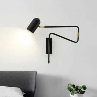 Black adjustable wall sconce E27 articulated arm 40W
