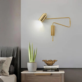 Adjustable arm wall sconce E27 gold 40W reading light